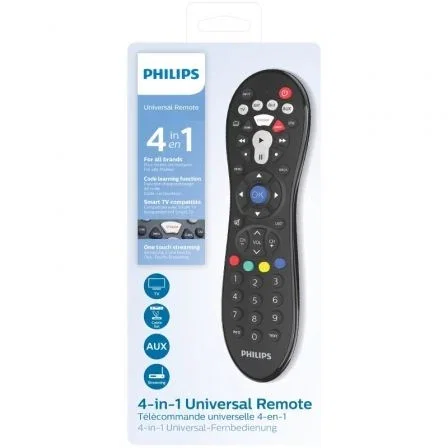Philips SRP3014/10 - Mando a Distancia Universal 4 en 1 para TV, Smart TV, Reproductores, Barras de Sonido y Consolas, con Aprendizaje y Biblioteca de Códigos IR Philips SRP3014/10 - Mando a Distancia Universal 4 en 1 para TV, Smart TV, Reproductores, Barras de Sonido y Consolas, con Aprendizaje y Biblioteca de Códigos IR